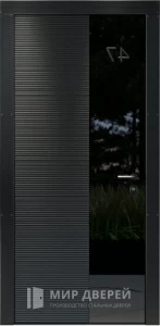 Металлическая дверь от дизайнера с гладкой и фрезерованной поверхностью №27 внутренняя - фото